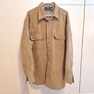 NWOT Eddie Bauer Men's Tan Faux Suede Outdoor Big & Tall Shirt Jacket Size XL